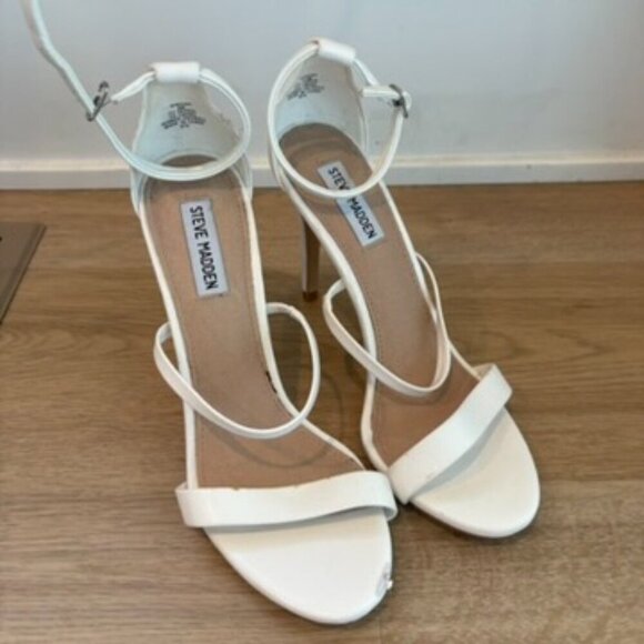 Steve Madden Shoes - ** Steve Madden White Sheena heel Strappy Sandals 9.5